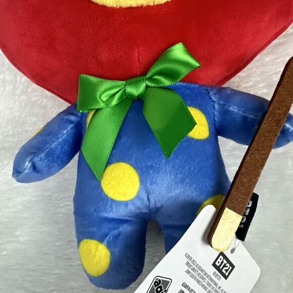 BT21 BTS Plush Stuffed Animal Toy Doll New With Tags Tata Bow & Cane Red - Picture 5 of 10